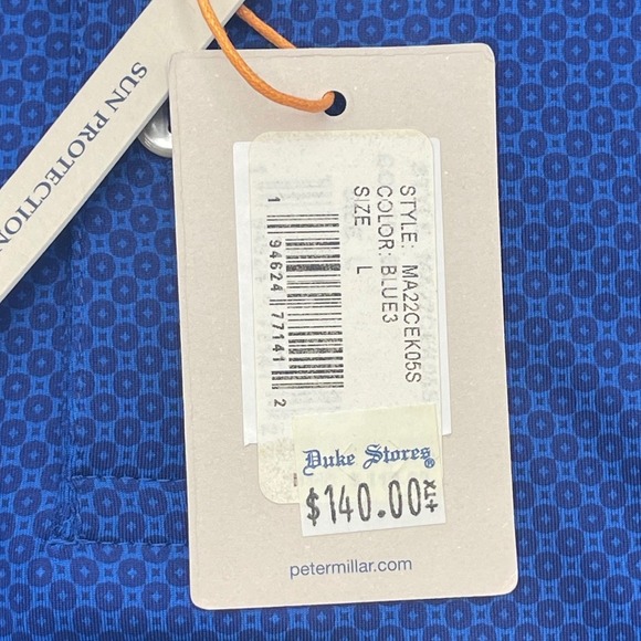 Peter Millar Summer Comfort Duke Blue Devils Golf Polo Shirt Mens Large - Picture 6 of 8